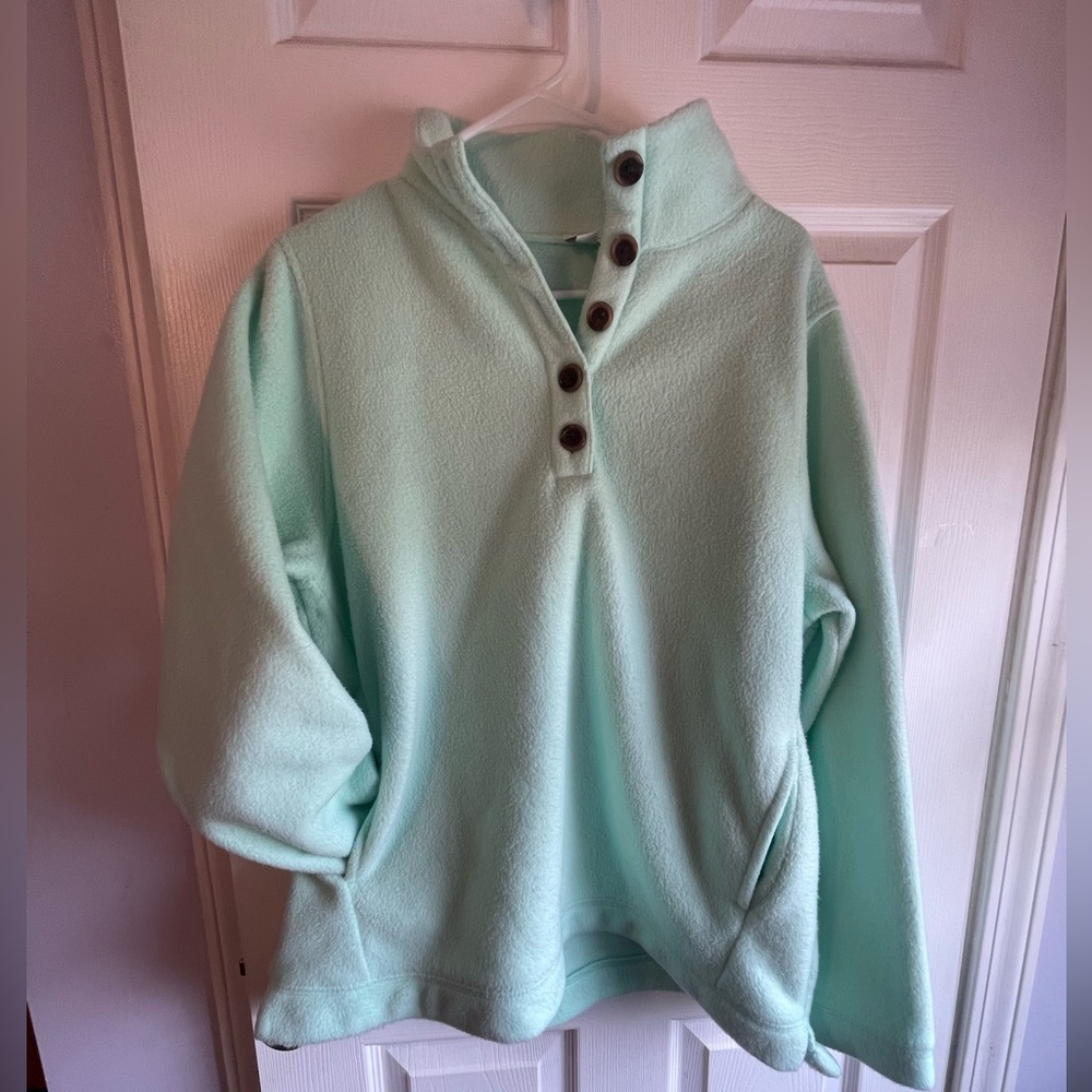 J.Crew women’s large mint quarter zip with pockets
